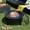 32 Inch Rustic Steel Outdoor Fire Pit with BBQ Grill Grate Mesh Spark Screen Fire Poker and Ash Pan for Patio Backyard Garden